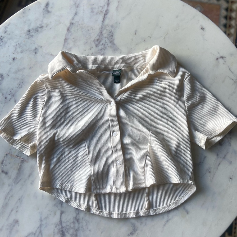 wild fable cropped button up